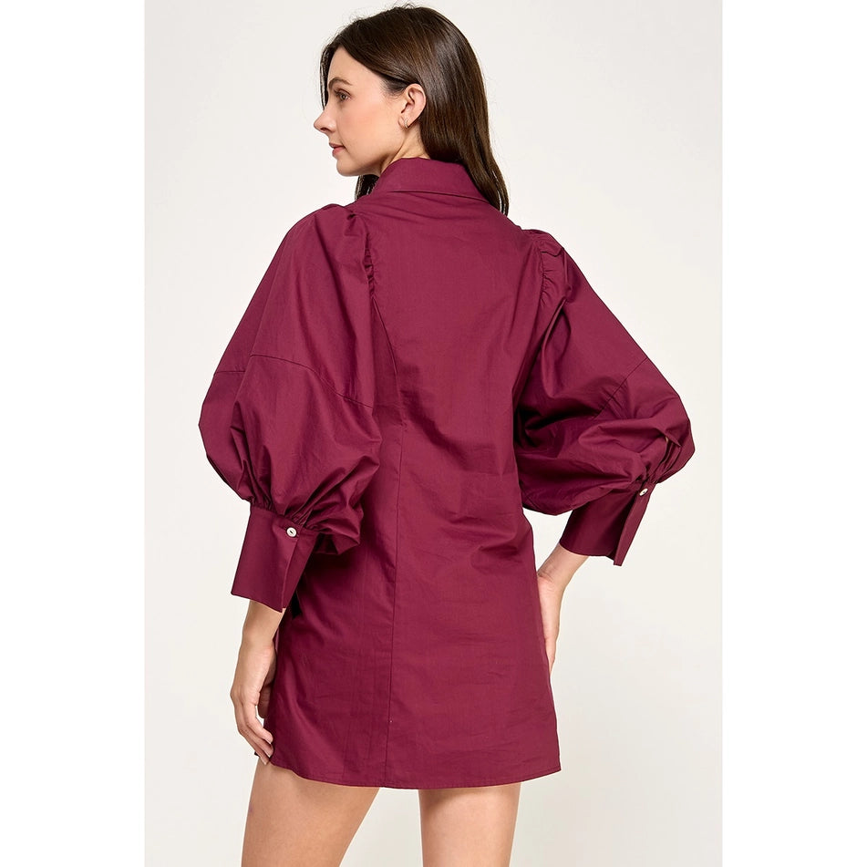 Statement Sleeve Mini Short Dress