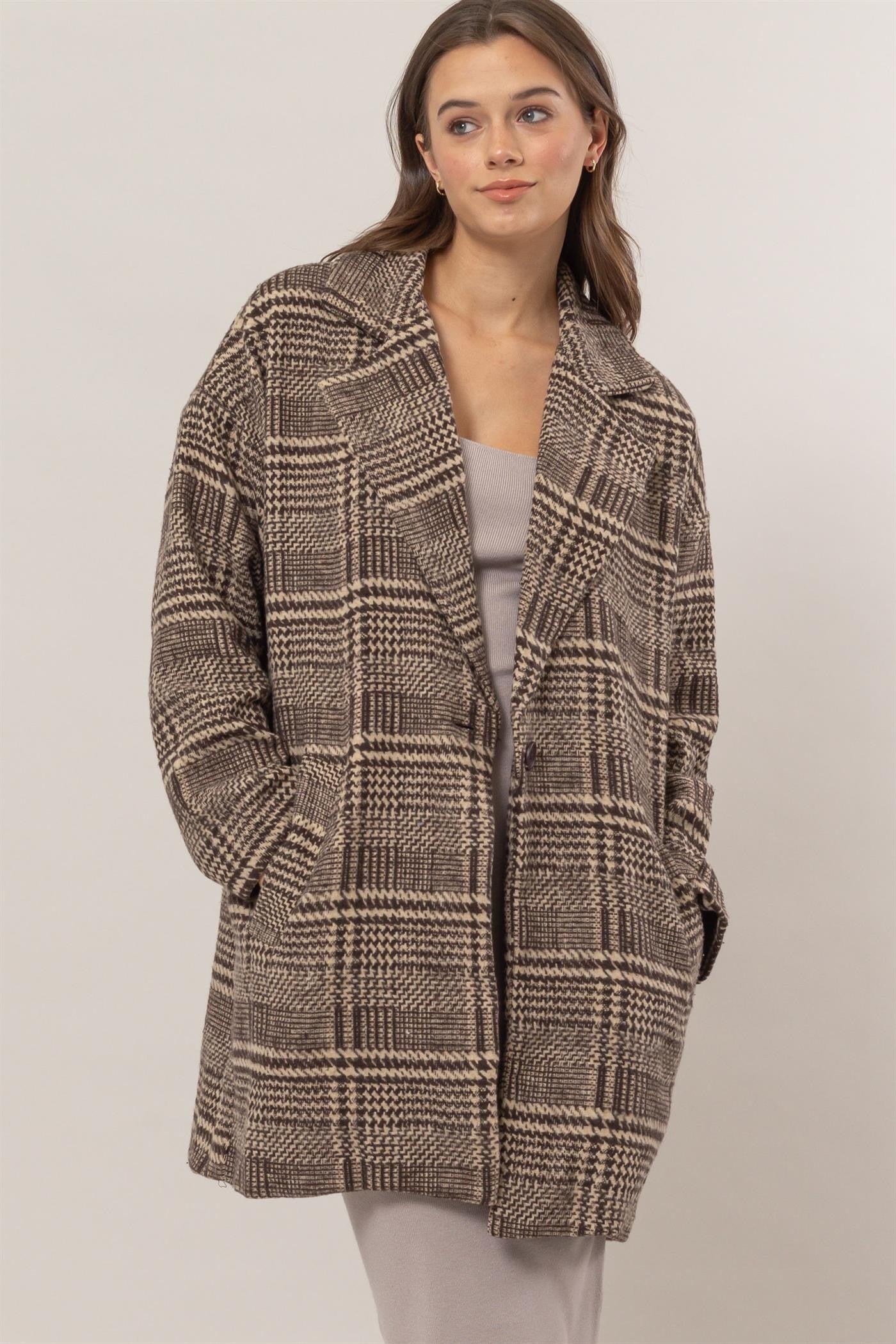 Plaid oversized cheapest coat