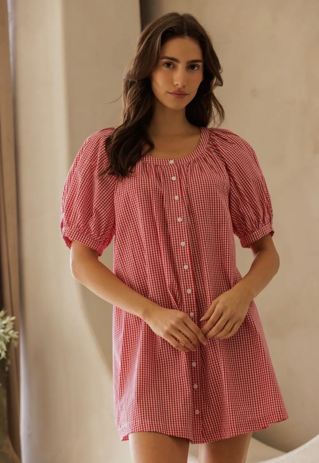 Gingham Girl Babydoll Mini Dress