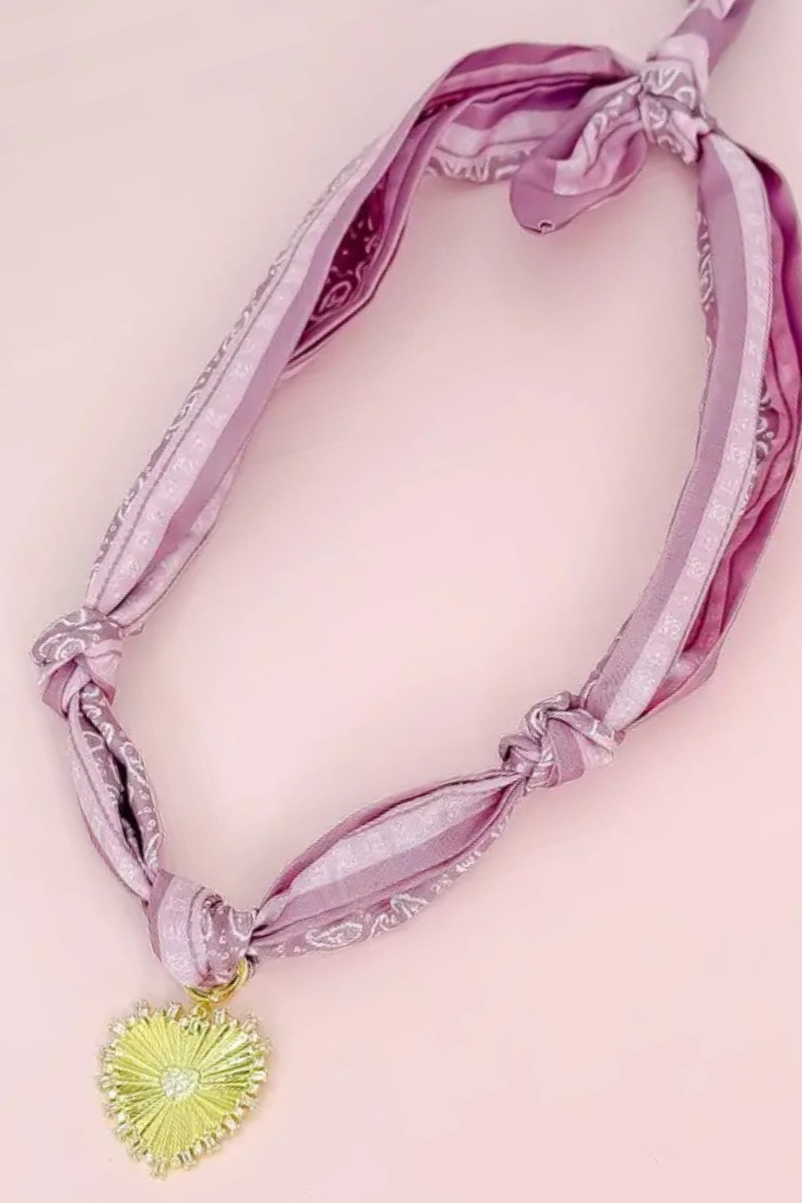 Tangled in Love Scarf Necklace -Purple Boho