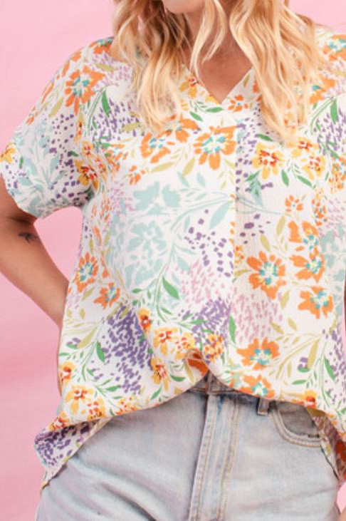 Garden Goddess Floral Print Blouse