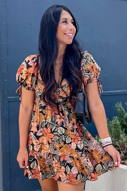Women's Floral Print Mini Fall Dress – J Lacel