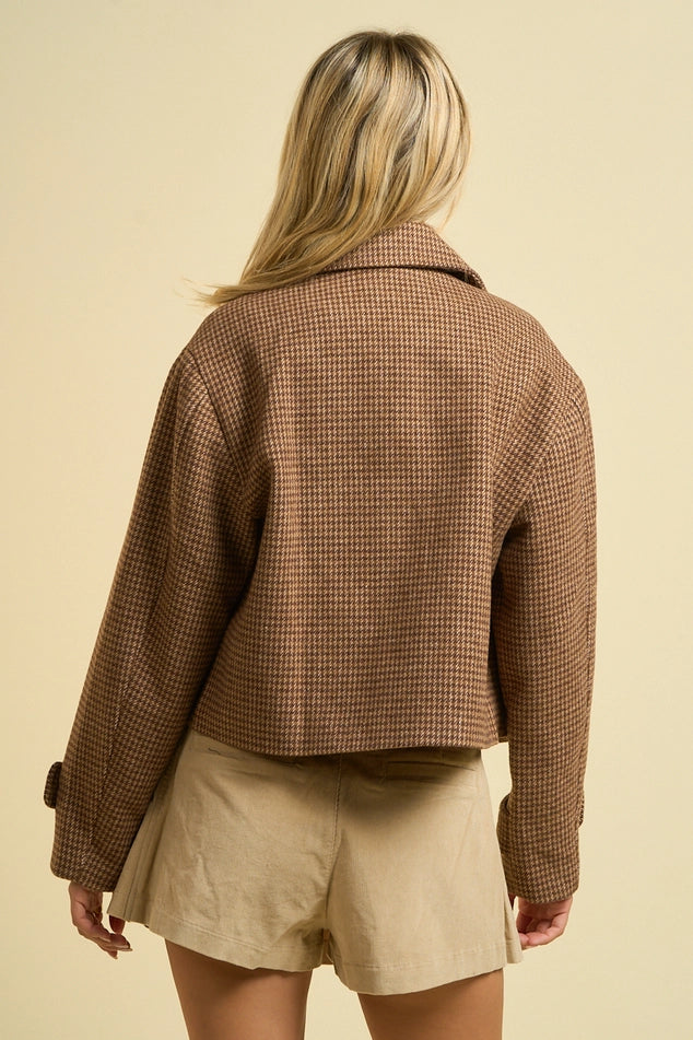 Houndstooth Cropped Jacket