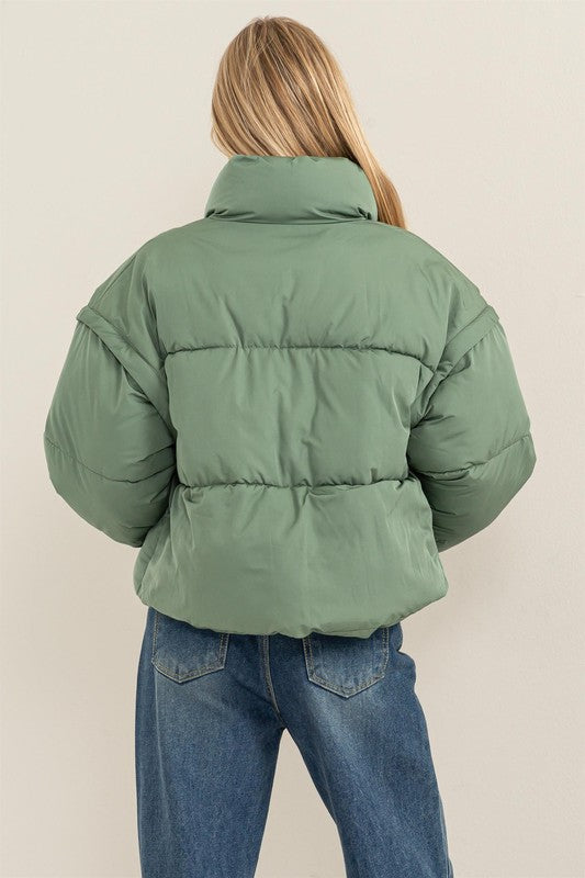 Always Trendy Detachable Sleeve Puffer Jacket