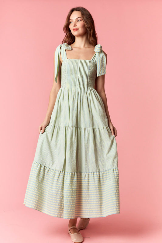 Isabella Smocked Bow Maxi Dress
