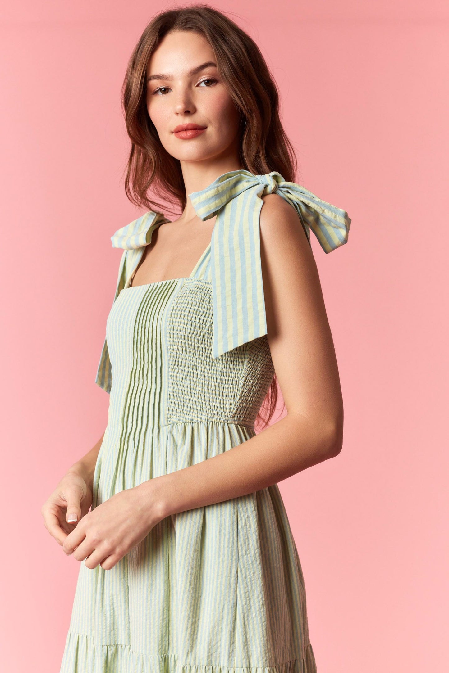 Isabella Smocked Bow Maxi Dress