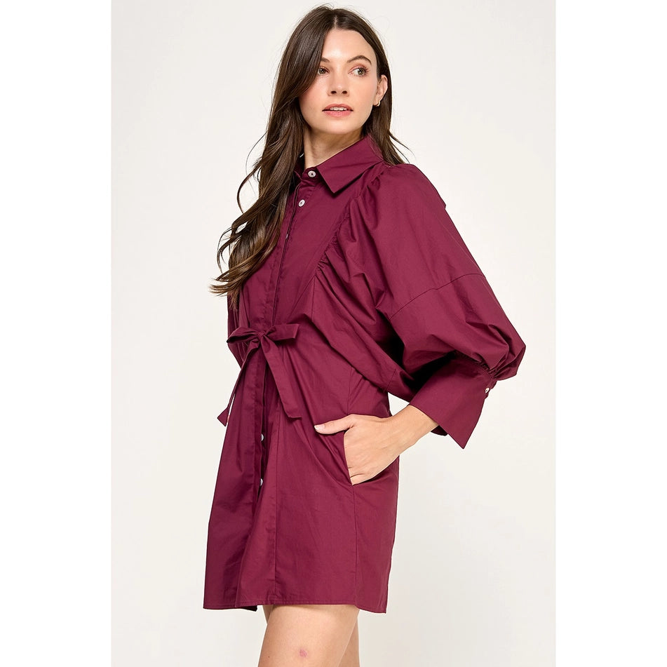 Statement Sleeve Mini Short Dress