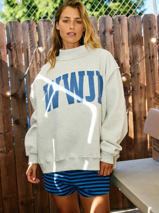 WWJD 'wwjd & Amen' Reversible Mock Neck Sweatshirt