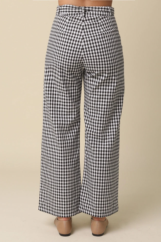 Gingham Tie Waist Pants