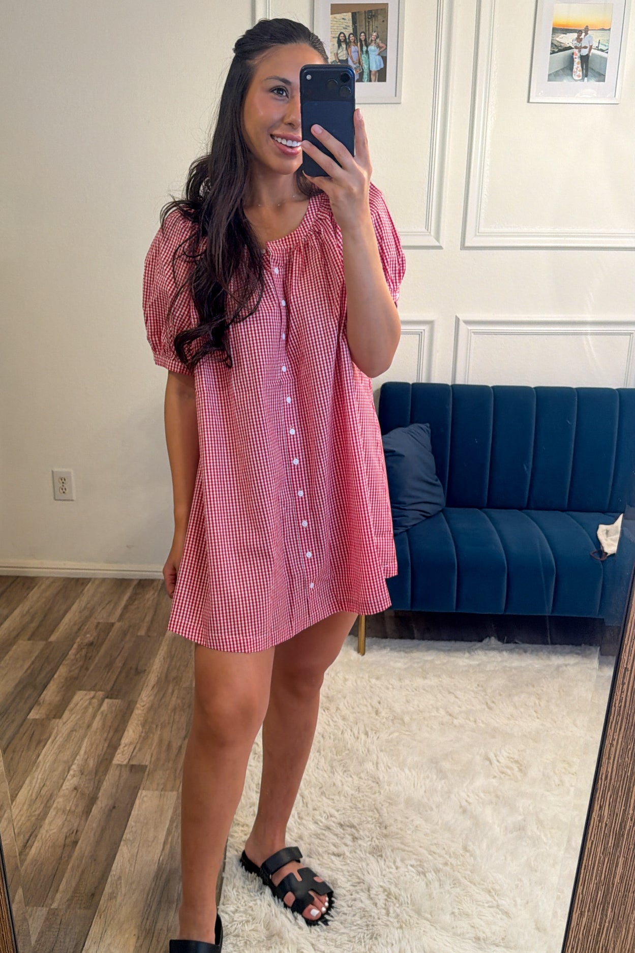 Gingham Girl Babydoll Mini Dress