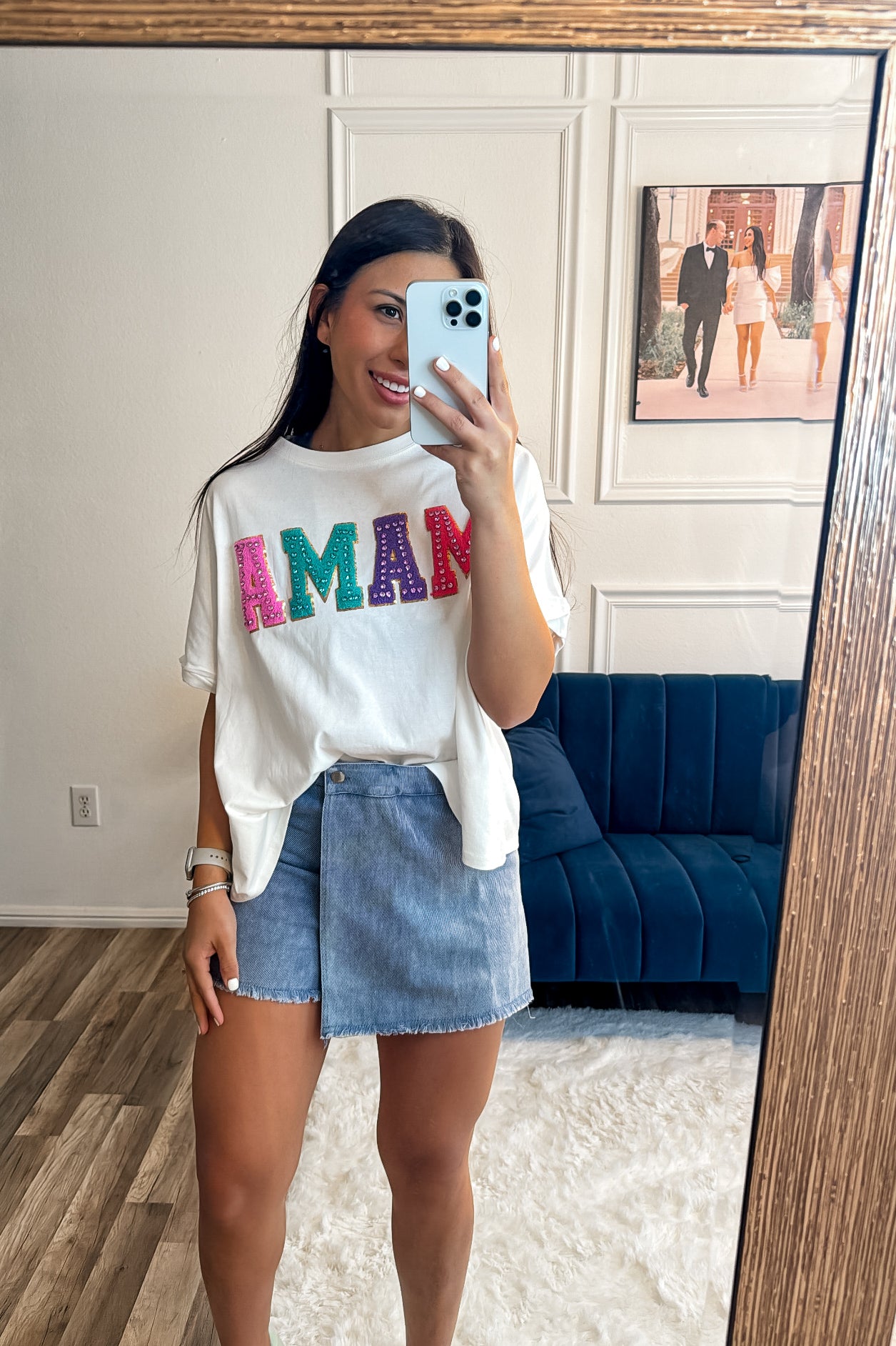 Mama Embroidery Top