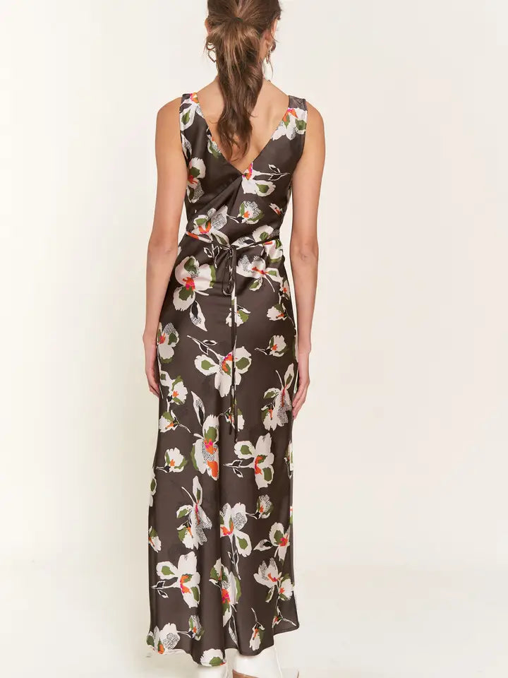 Mocha Isabelle Floral Midi-Dress