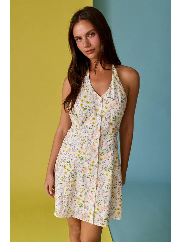 Blooming Halter Dress