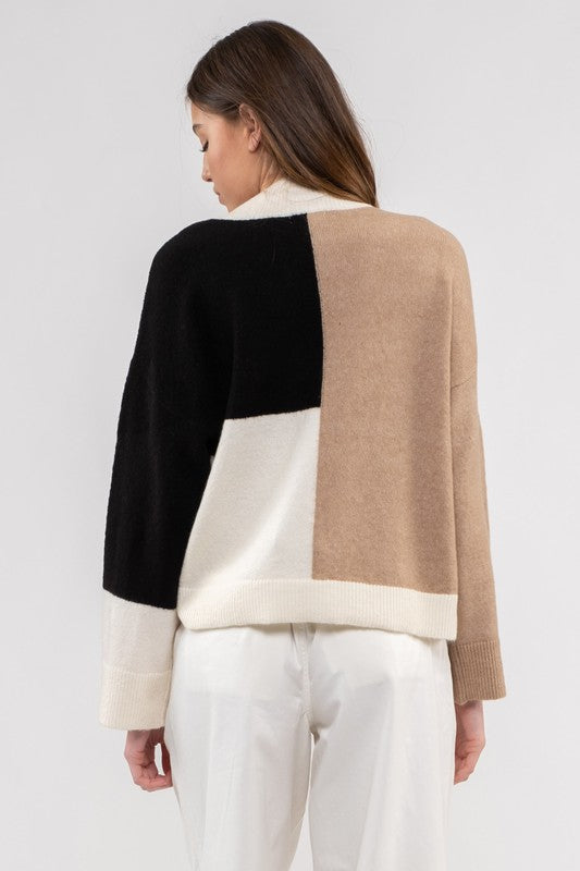 Fall color block clearance sweater