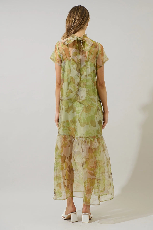 Ellery Floral Dime Organza Maxi Dress