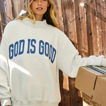 'Jesus & God Is Good' Reversible Sweatshirt