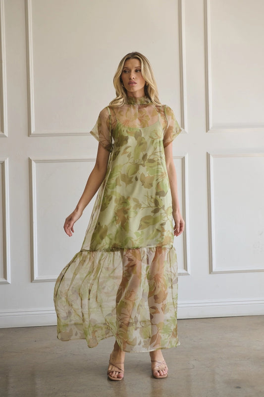 Ellery Floral Dime Organza Maxi Dress