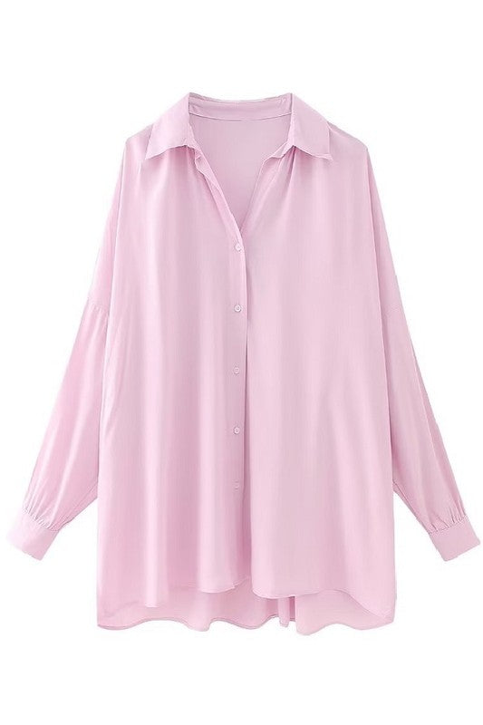 Stacie Pink Button Down Top